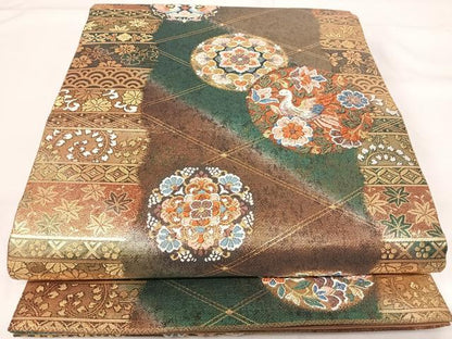 平和屋着物◎六通柄袋帯　唐織　献上正倉院華紋　金糸　正絹　逸品　AABG2084yx
