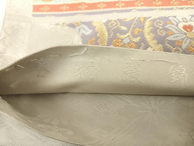 平和屋着物◎六通柄袋帯 唐織 名物裂錦 金銀糸 正絹 逸品 AABG2097yx