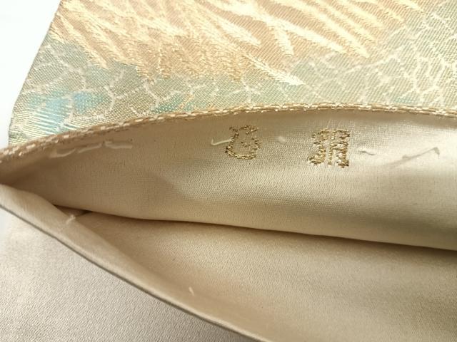 平和屋着物◎太鼓柄袋帯 唐織 松葉 金銀糸 正絹 逸品 AABG2107yx