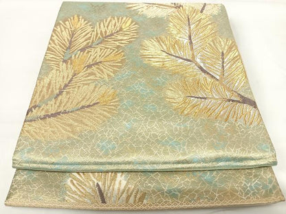 平和屋着物◎太鼓柄袋帯 唐織 松葉 金銀糸 正絹 逸品 AABG2107yx
