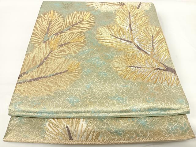 平和屋着物◎太鼓柄袋帯 唐織 松葉 金銀糸 正絹 逸品 AABG2107yx