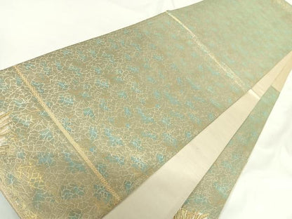 平和屋着物◎太鼓柄袋帯 唐織 松葉 金銀糸 正絹 逸品 AABG2107yx