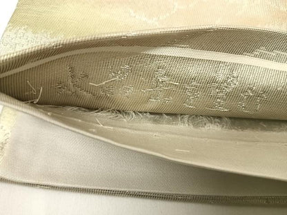 平和屋着物◎六通柄袋帯　水晶岳を望む　金銀糸　正絹　逸品　AABG2116yx