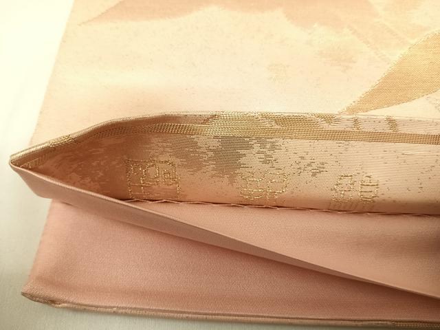 平和屋着物◎六通柄袋帯 新錦 群鶴 金糸 正絹 逸品 AABG2121yx