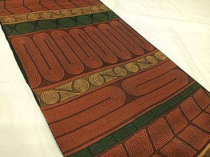 平和屋着物◎六通柄　本袋帯　幾何学文様　正絹　逸品　AABG2131yx