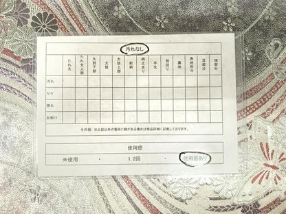 平和屋着物◎六通柄袋帯 唐織 花蝶文 銀糸 正絹 逸品 AABG2133yx