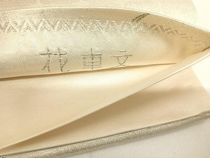平和屋着物◎六通柄袋帯 唐織 九百プラチナ 花車文 正絹 逸品 AABG2141yx
