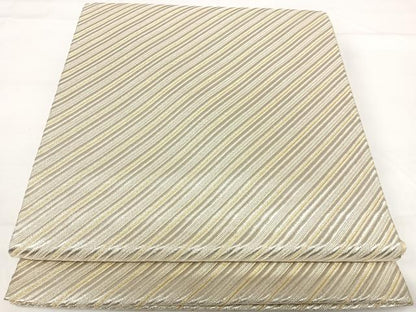 平和屋着物◎全通柄袋帯　斜縞　金銀糸　正絹　逸品　AABG2185yx