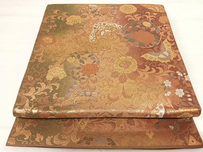 平和屋着物◎六通柄袋帯 華蒔絵 研ぎ出し箔 正絹 逸品 AABG2188yx