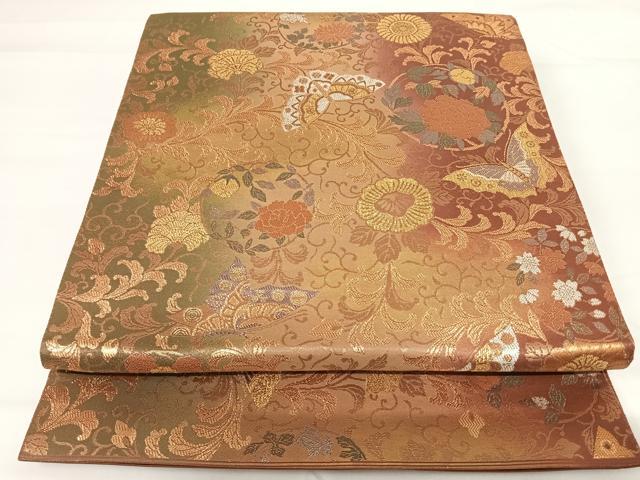 平和屋着物◎六通柄袋帯 華蒔絵 研ぎ出し箔 正絹 逸品 AABG2188yx