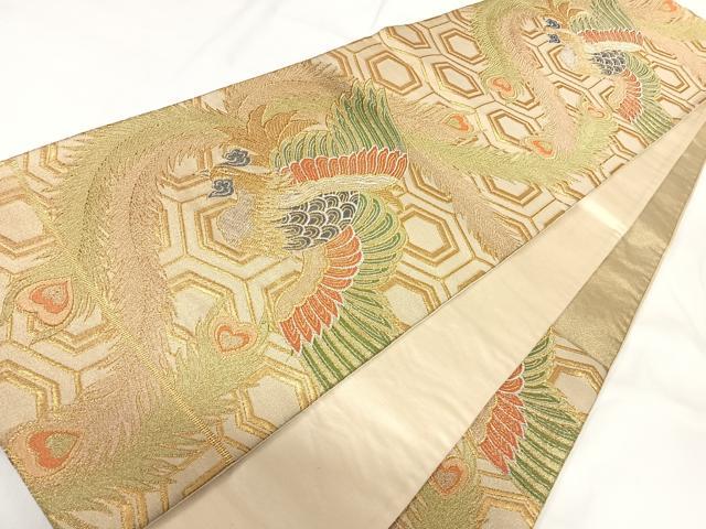 平和屋着物◎六通柄袋帯 鳳凰 金銀糸 正絹 逸品 AABG2224yx