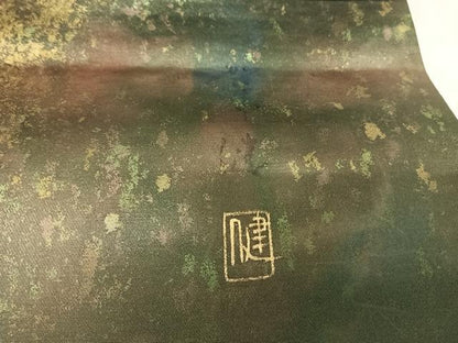 平和屋着物◎六通柄袋帯　作家物　霞文　引箔　正絹　逸品　AABG2244yx