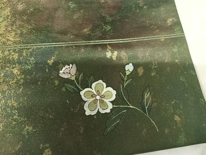 平和屋着物◎六通柄袋帯　作家物　霞文　引箔　正絹　逸品　AABG2244yx