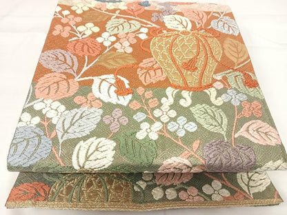 平和屋着物◎佐賀錦　六通柄袋帯　唐織　花陶器文　金糸　正絹　逸品　AABG2249yx