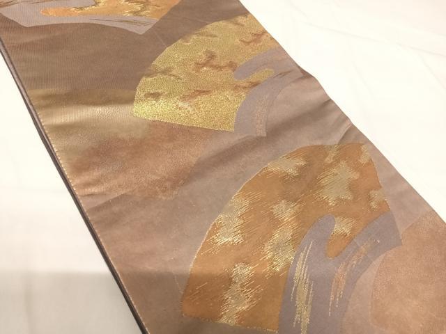 平和屋着物◎六通柄袋帯　地紙重ね文　金糸　正絹　逸品　AABG2255yx