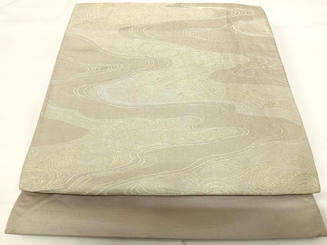平和屋着物◎六通柄袋帯　流水文　金銀糸　正絹　逸品　AABG2272yx