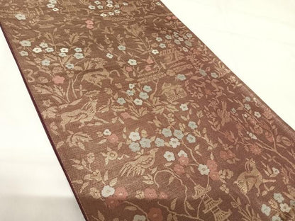 平和屋着物◎六通柄袋帯　鳥獣花文　正絹　逸品　AABG2291yx