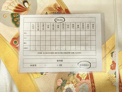 平和屋着物◎六通柄袋帯　唐織　花蝶丸文　金銀糸　正絹　逸品　AABG2300yx