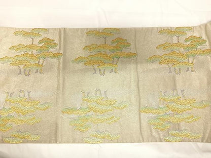 平和屋着物◎六通柄袋帯　唐織　友松浜松園　金銀糸　三越扱い　正絹　逸品　AABG2307yx