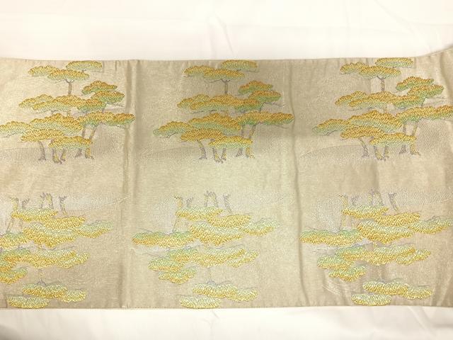 平和屋着物◎六通柄袋帯　唐織　友松浜松園　金銀糸　三越扱い　正絹　逸品　AABG2307yx