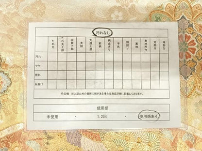 平和屋着物◎六通柄袋帯　唐織　孔雀丸華　金銀糸　正絹　逸品　AABG2323yx