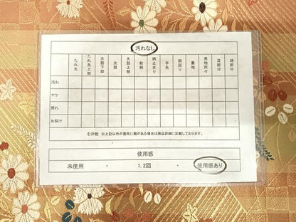 平和屋着物◎西陣 六通柄袋帯 唐織 草花文 金糸 正絹 逸品 AABG2364yx