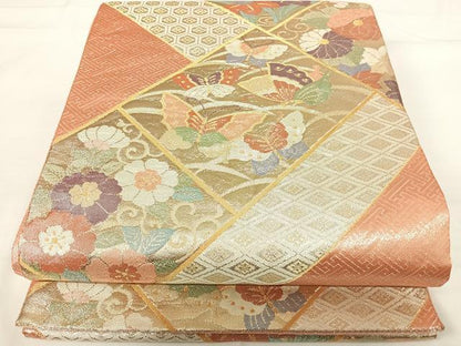 平和屋着物◎九百佐賀錦　六通柄袋帯　織匠宝文　金銀糸　正絹　逸品　AABG2371yx
