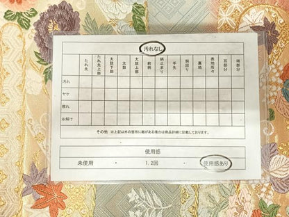 平和屋着物◎六通柄袋帯 唐織 エ霞花文 金糸 正絹 逸品 AABG2372yx