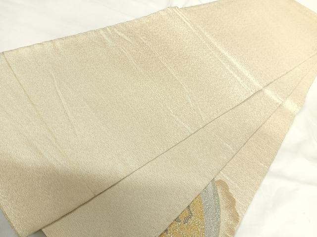 平和屋着物◎太鼓柄袋帯 地紙花文 金銀糸 正絹 逸品 AABG2412yx