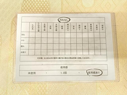 平和屋着物◎佐賀錦　全通柄袋帯　エ霞文様　金糸　正絹　逸品　AABG2414yx