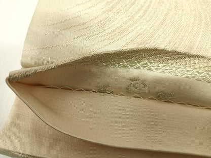 平和屋着物◎六通柄袋帯　立波文　金糸　正絹　逸品　AABG2441yx