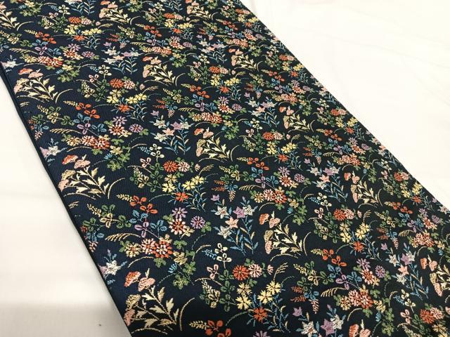 平和屋着物◎六通柄袋帯　唐織　花尽くし　金銀糸　正絹　逸品　AABG2457yx
