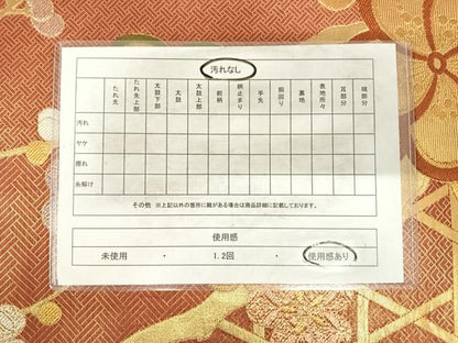 平和屋着物◎守太郎コレクション 六通柄袋帯 枝梅文 金糸 正絹 逸品 AABG2467yx