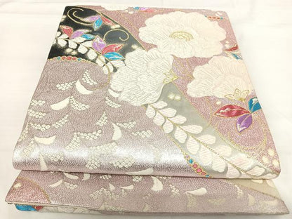 平和屋着物◎六通柄袋帯　唐織　藤花房　金銀糸　正絹　逸品　AABG2474yx