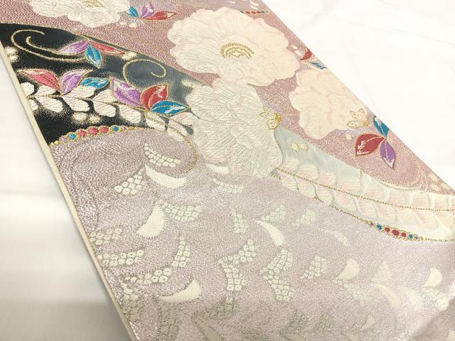 平和屋着物◎六通柄袋帯　唐織　藤花房　金銀糸　正絹　逸品　AABG2474yx