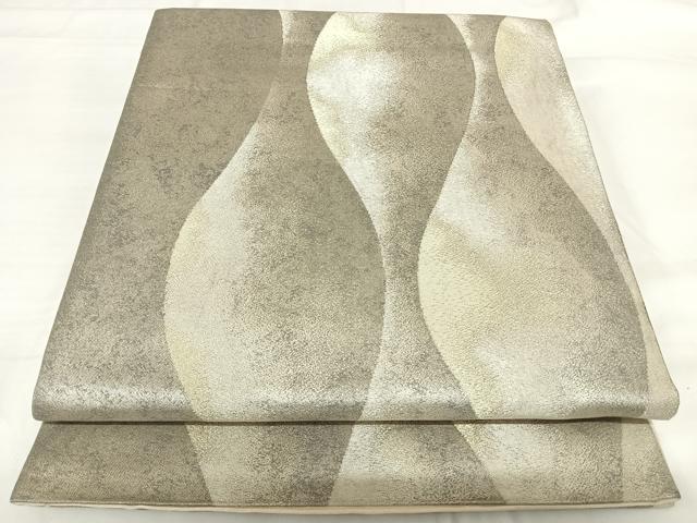 平和屋着物◎六通柄袋帯　立涌文　金銀糸　正絹　逸品　AABG2491yx