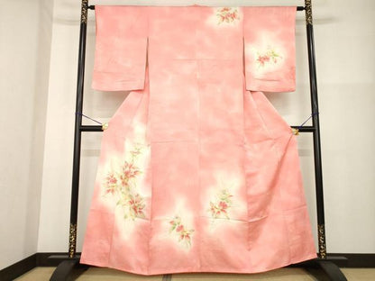 平和屋着物■訪問着 駒刺繍 草花文 暈し染め 金彩 正絹 逸品 AABG2526ck