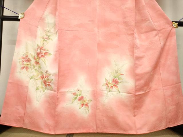 平和屋着物■訪問着 駒刺繍 草花文 暈し染め 金彩 正絹 逸品 AABG2526ck