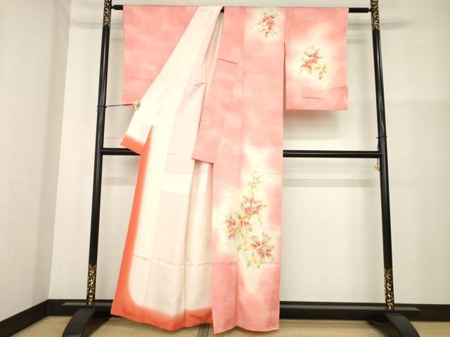 平和屋着物■訪問着 駒刺繍 草花文 暈し染め 金彩 正絹 逸品 AABG2526ck