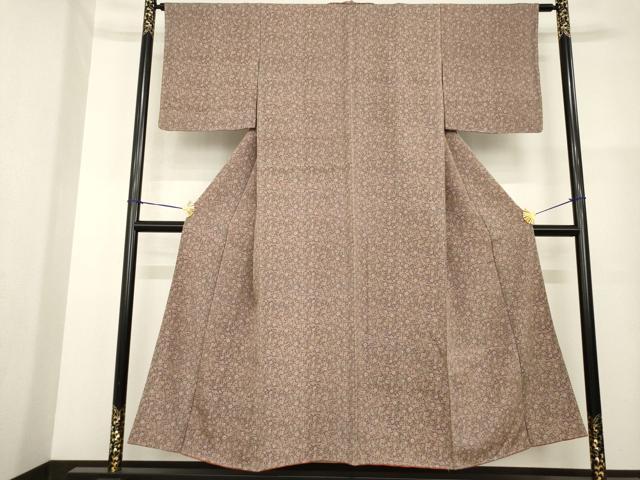 平和屋着物■上質な小紋 更紗花文 正絹 逸品 AABG2538ck