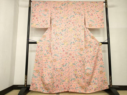 平和屋着物■上質な小紋 花唐草文 正絹 逸品 AABG2543ck