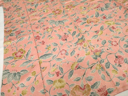 平和屋着物■上質な小紋 花唐草文 正絹 逸品 AABG2543ck