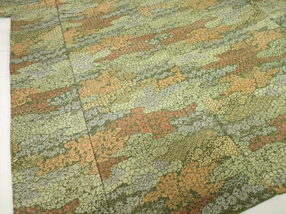 平和屋着物■上質な小紋 切嵌花文 正絹 逸品 AABG2546ck
