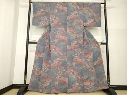 平和屋着物■上質な小紋 吉祥宝尽くし花文 正絹 逸品 AABG2548ck