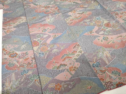 平和屋着物■上質な小紋 吉祥宝尽くし花文 正絹 逸品 AABG2548ck