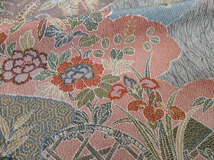 平和屋着物■上質な小紋 吉祥宝尽くし花文 正絹 逸品 AABG2548ck