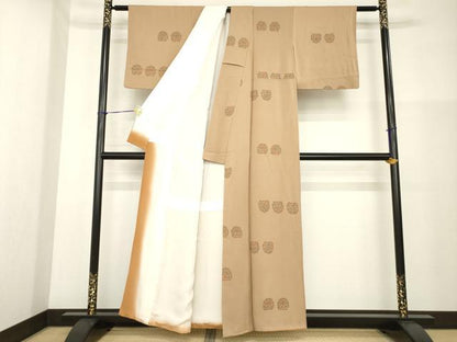 平和屋着物■上質な小紋 花丸文 正絹 逸品 AABG2549ck