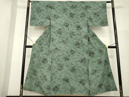 平和屋着物■上質な小紋 型染め 風景文 正絹 逸品 AABG2556ck