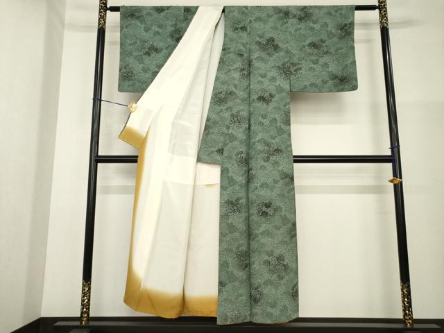 平和屋着物■上質な小紋 型染め 風景文 正絹 逸品 AABG2556ck