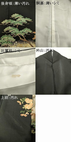 平和屋着物■豪華黒留袖　駒刺繍　風景花車文　金彩　正絹　逸品　AABG2565ck